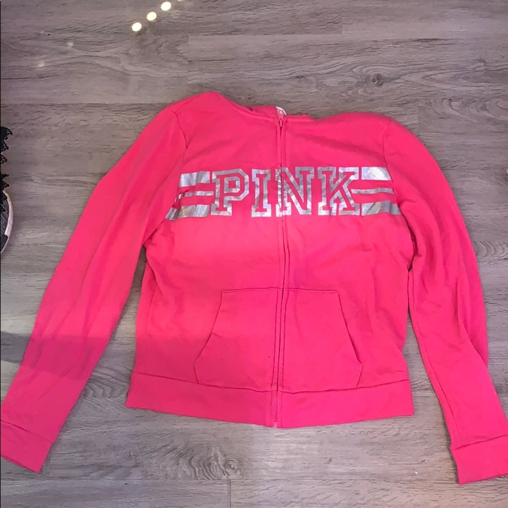 Pink zip up hoodie